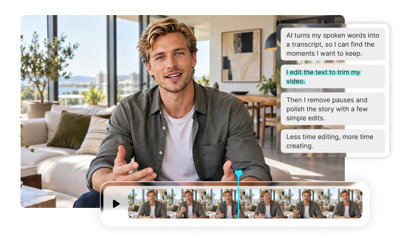 Videos mit KI transkribieren und textbasiert bearbeiten